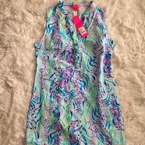 LILLY PULITZER Sherryn Shift Dress SWIM SHANDY Blue Oasis Tint XS